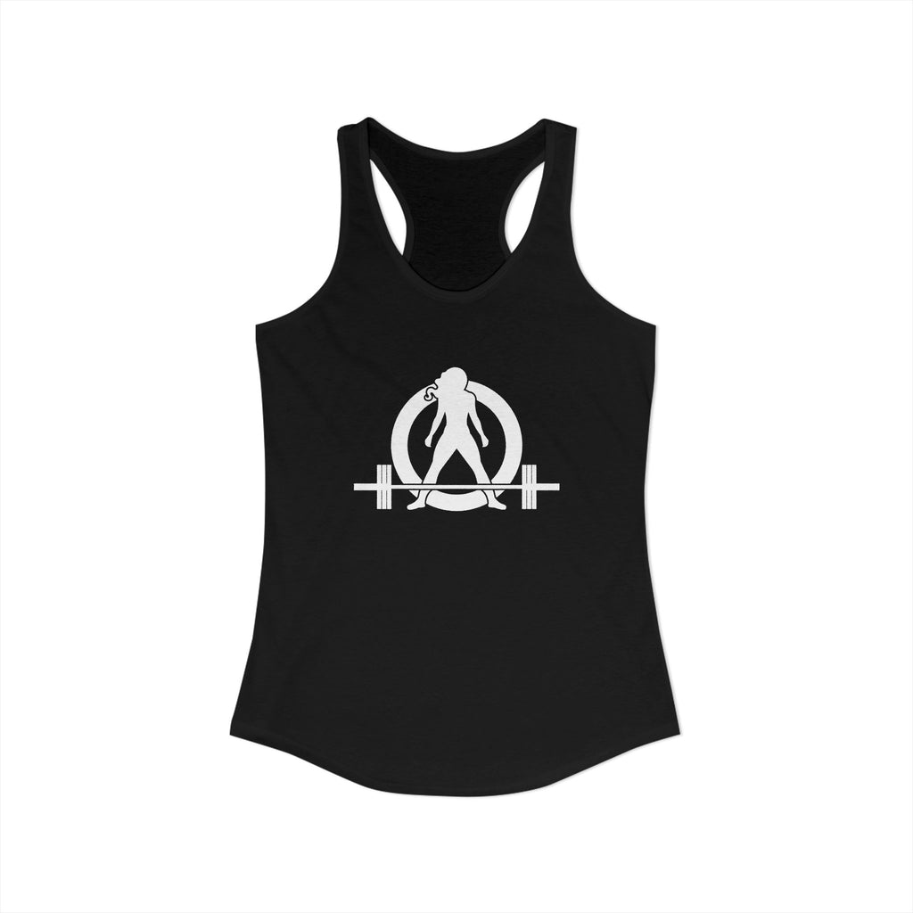 25 + 25 = 70 Women's Ideal Racerback Tank - White Print Front & Back