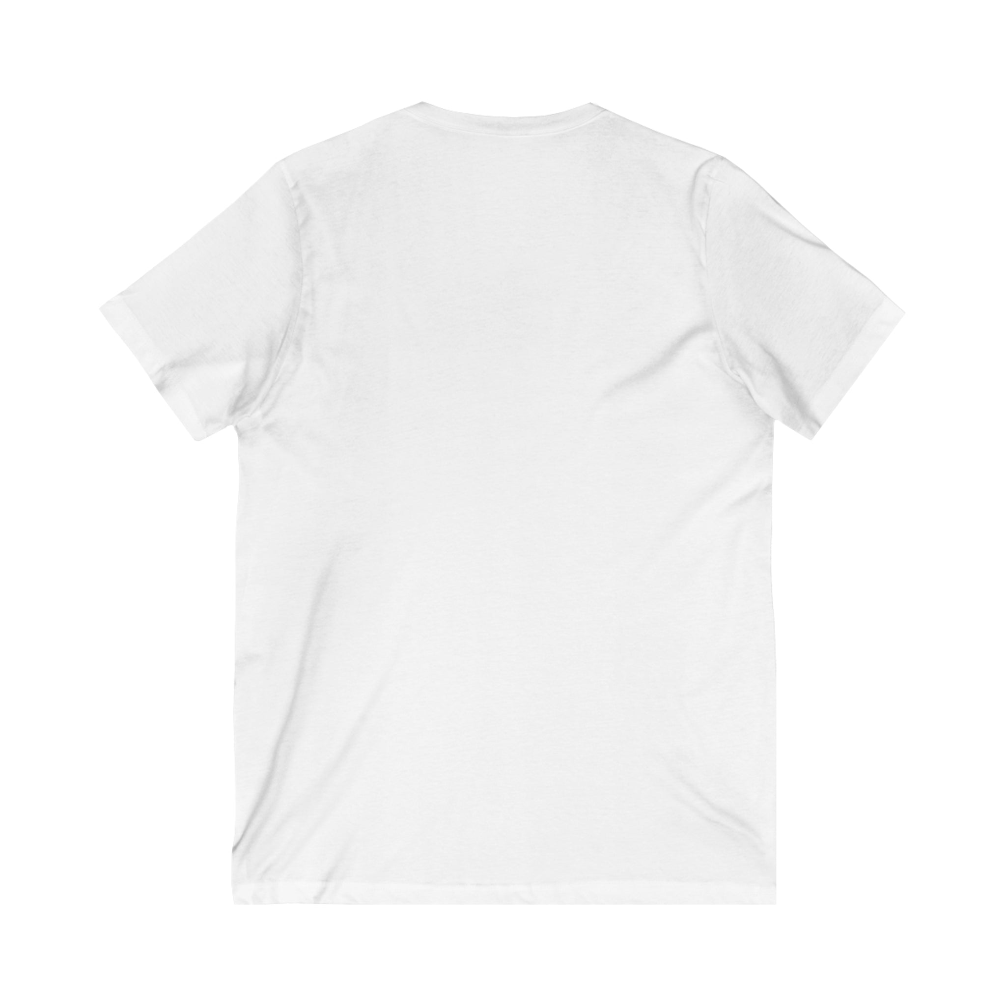 Lift Heavy Shit - Unisex Jersey Short Sleeve V-Neck Tee - Black Logo Plain Back
