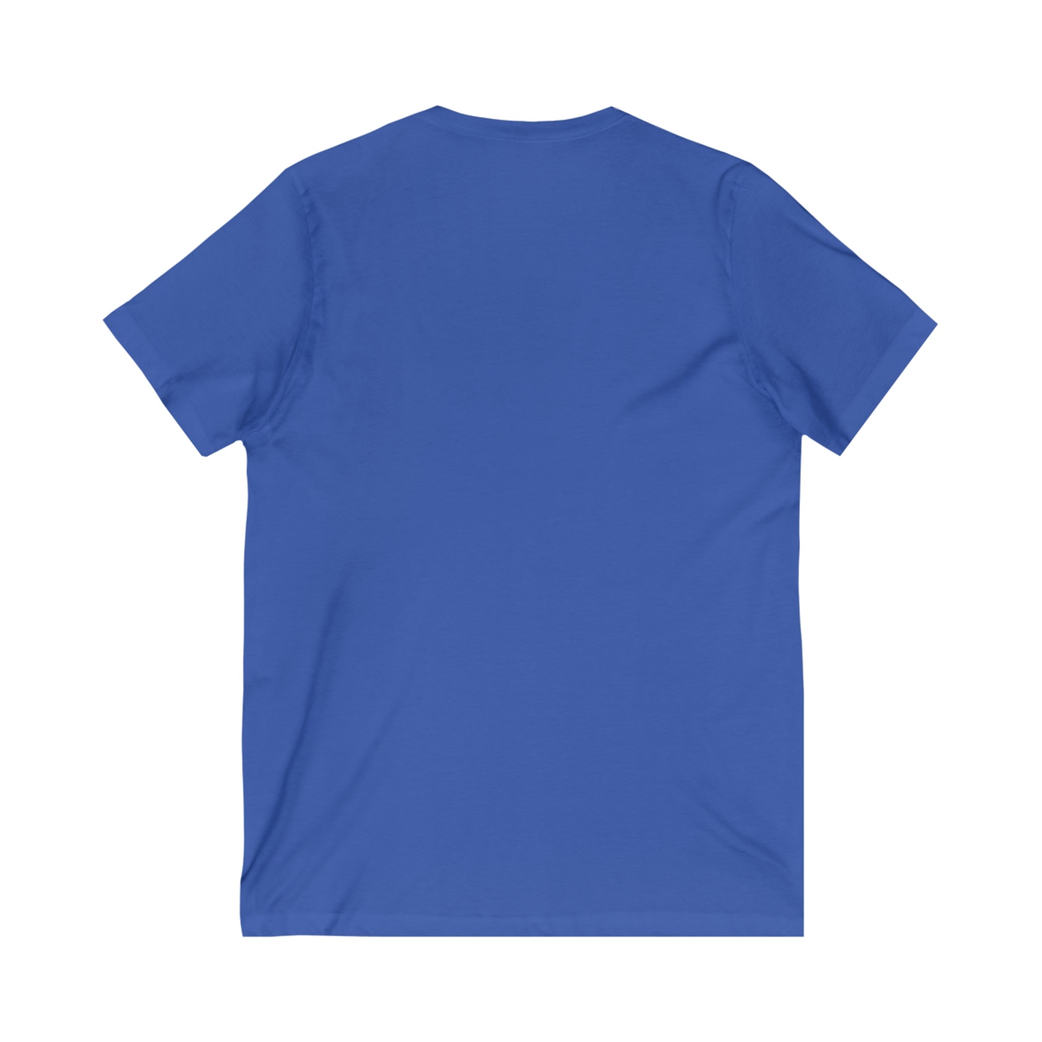 Lift Heavy Shit - Unisex Jersey Short Sleeve V-Neck Tee - Black Logo Plain Back