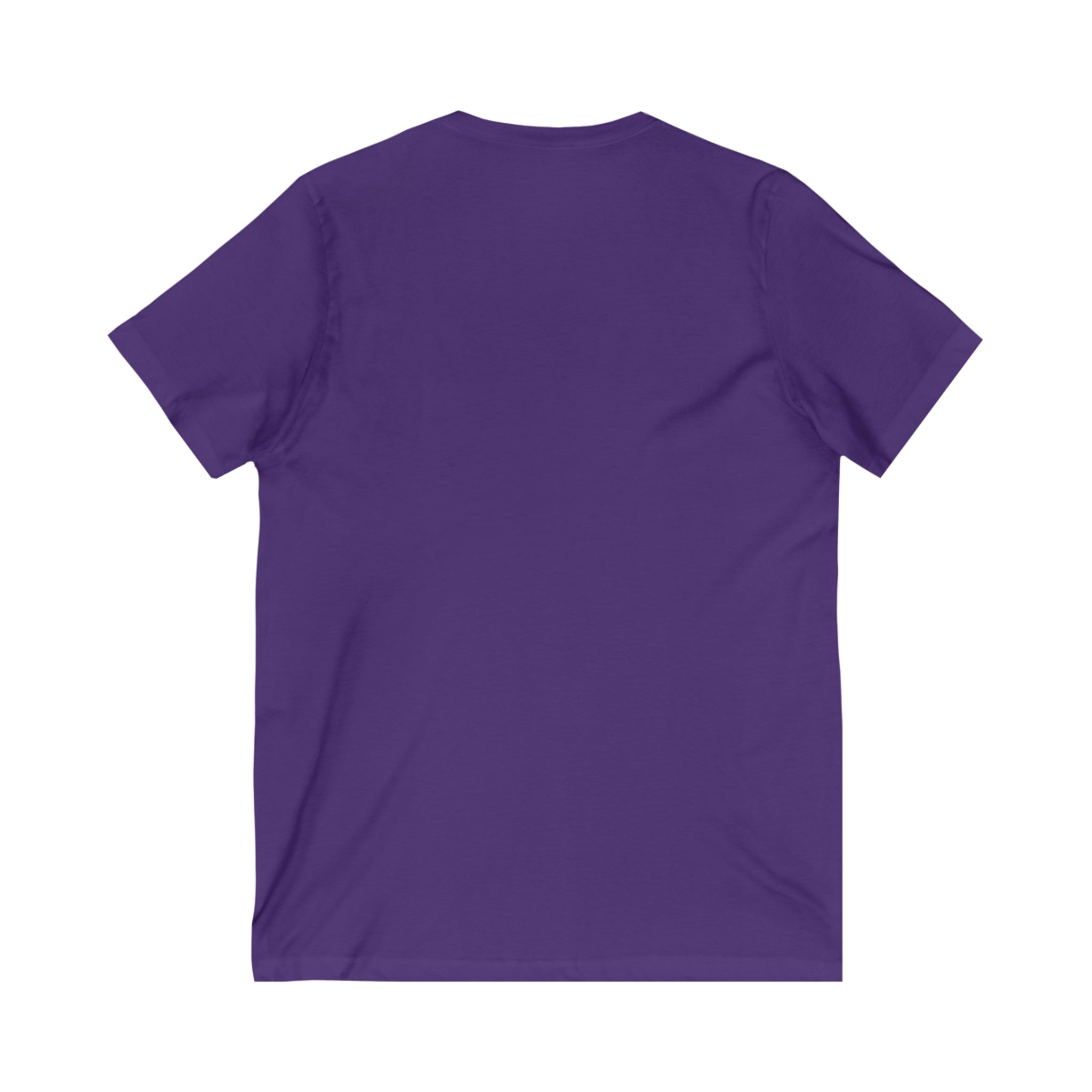 Lift Heavy Shit - Unisex Jersey Short Sleeve V-Neck Tee - Black Logo Plain Back