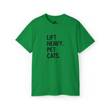 Lift Heavy Pet Cats - Unisex Ultra Cotton Tee - Black Logo