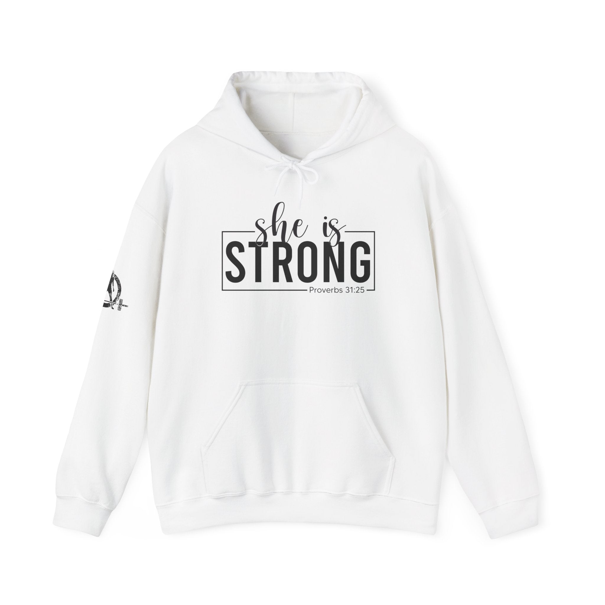 She is Strong - Unisex Heavy Blend Hooded Sweatshirt - Dark Logo