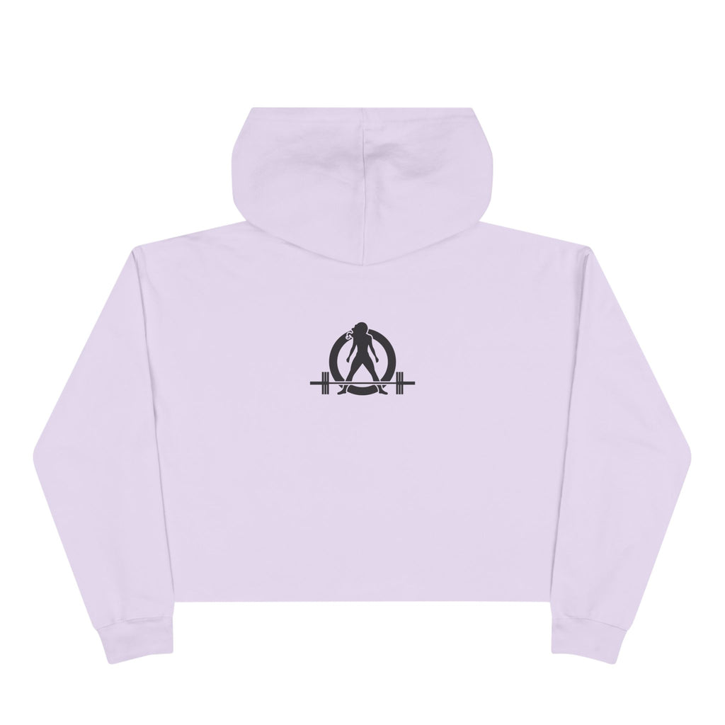 Strong Not Skinny - Empowered Crop Hoodie – For Strong Women Who Lift - Black Distressed Logo