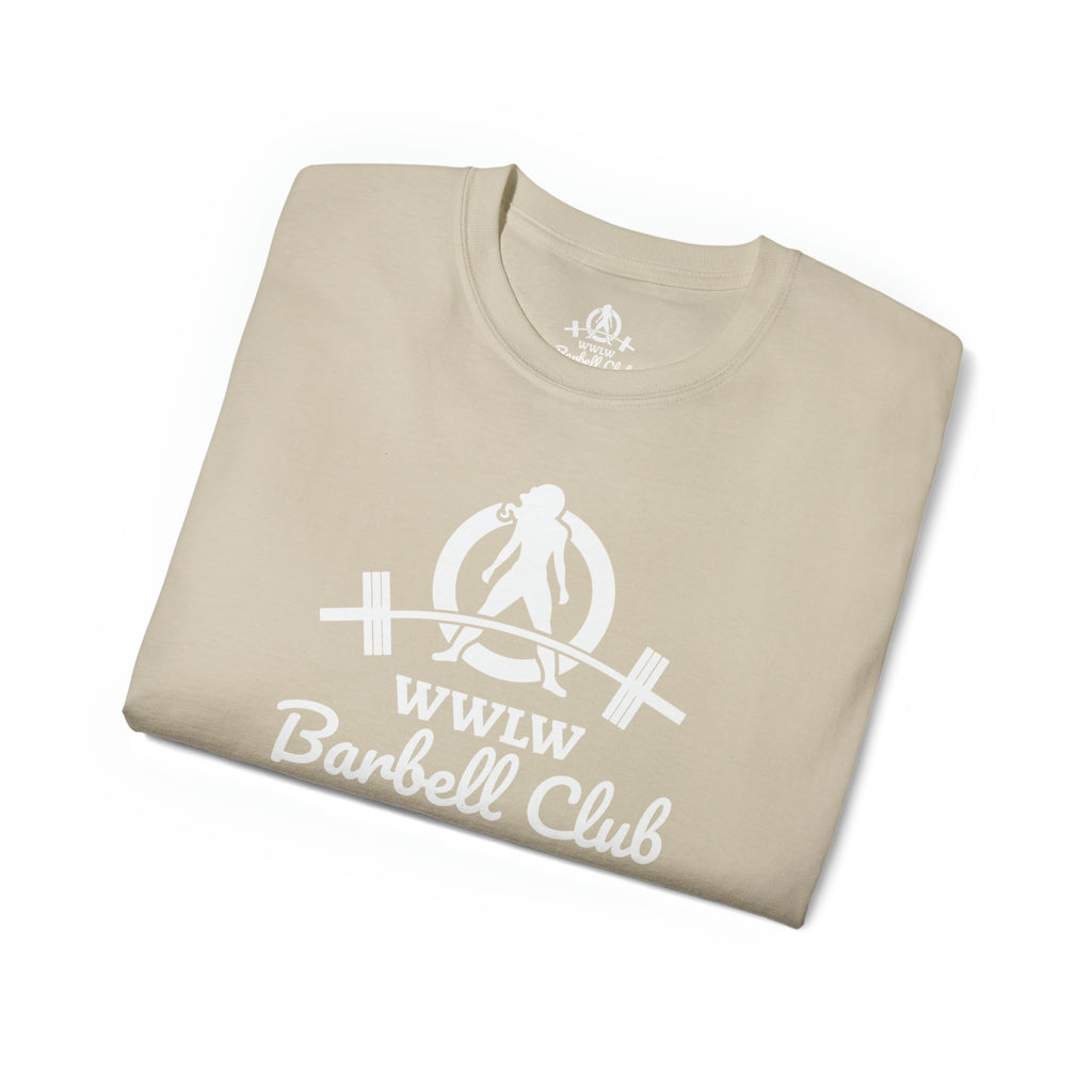 Barbell Club White Classic Logo - Unisex Ultra Cotton Tee