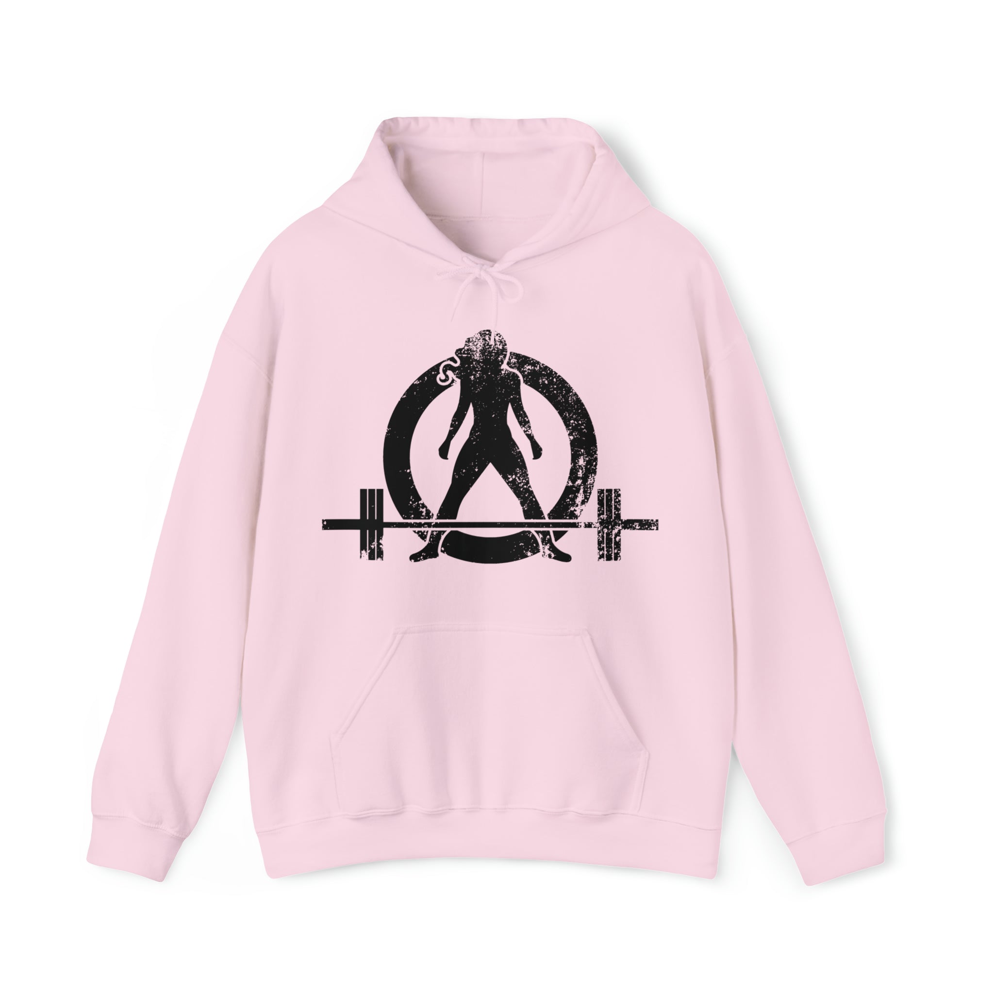 Distressed Black Logo - Plain Back - Unisex Heavy Blend Hooded Sweatshirt