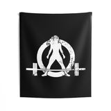 Indoor Wall Tapestries - Black - White Distressed Logo