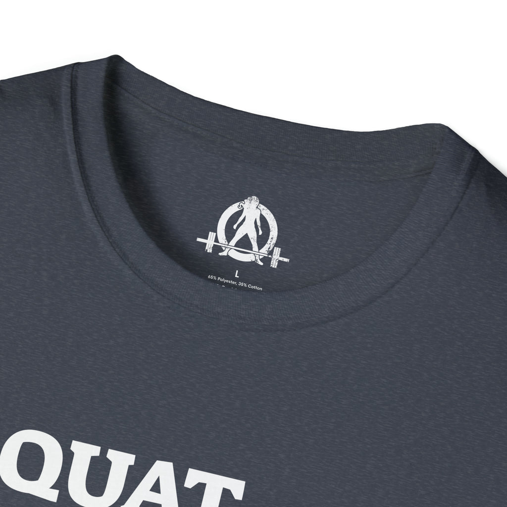 Squat Bench Deadlift Repeat - Unisex Softstyle T-Shirt - Black & Pink - Plain Back