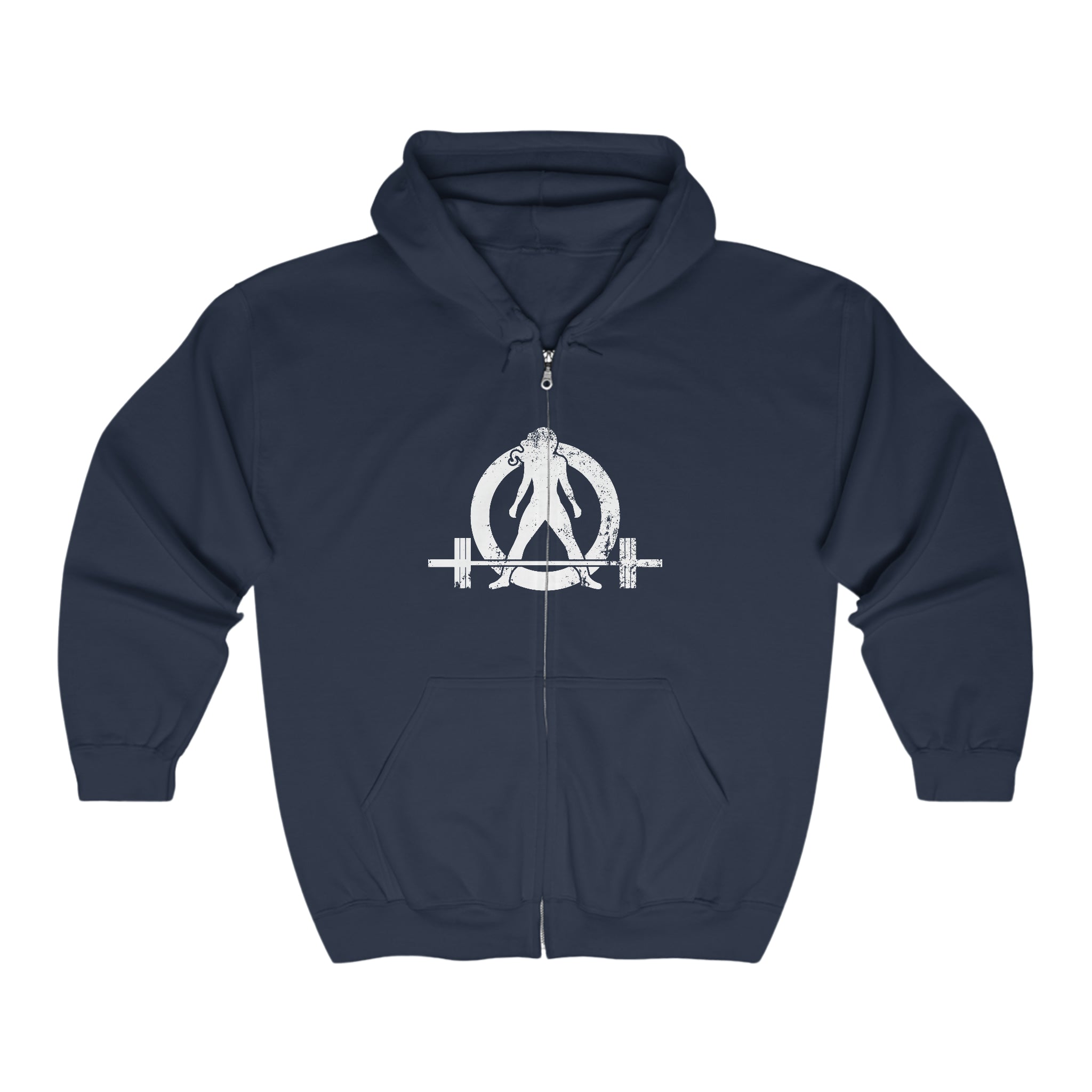 Kick Your Ass - Unisex Heavy Blend™ Full Zip Hooded Sweatshirt - Distressed Logo