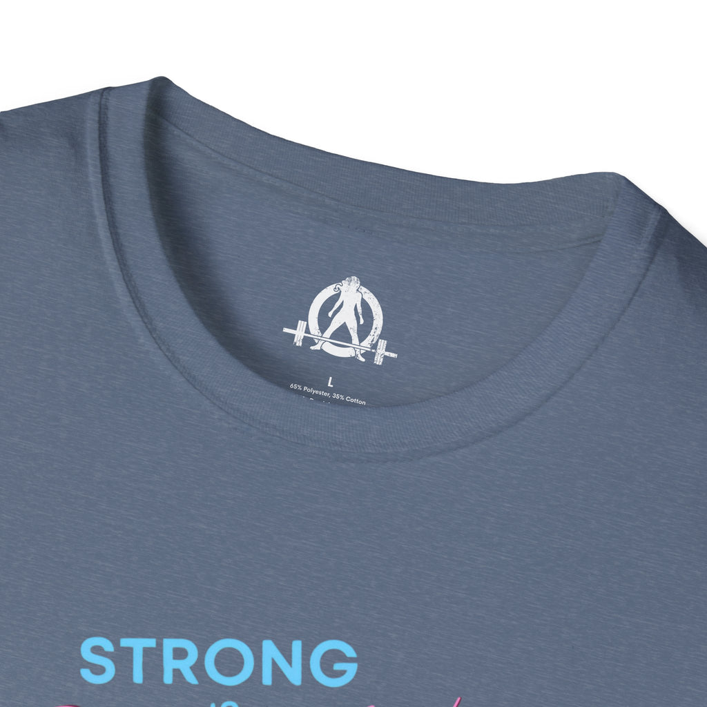 Strong Is Beautiful - Comic - Unisex Softstyle T-Shirt - White Print on Front Plain Back