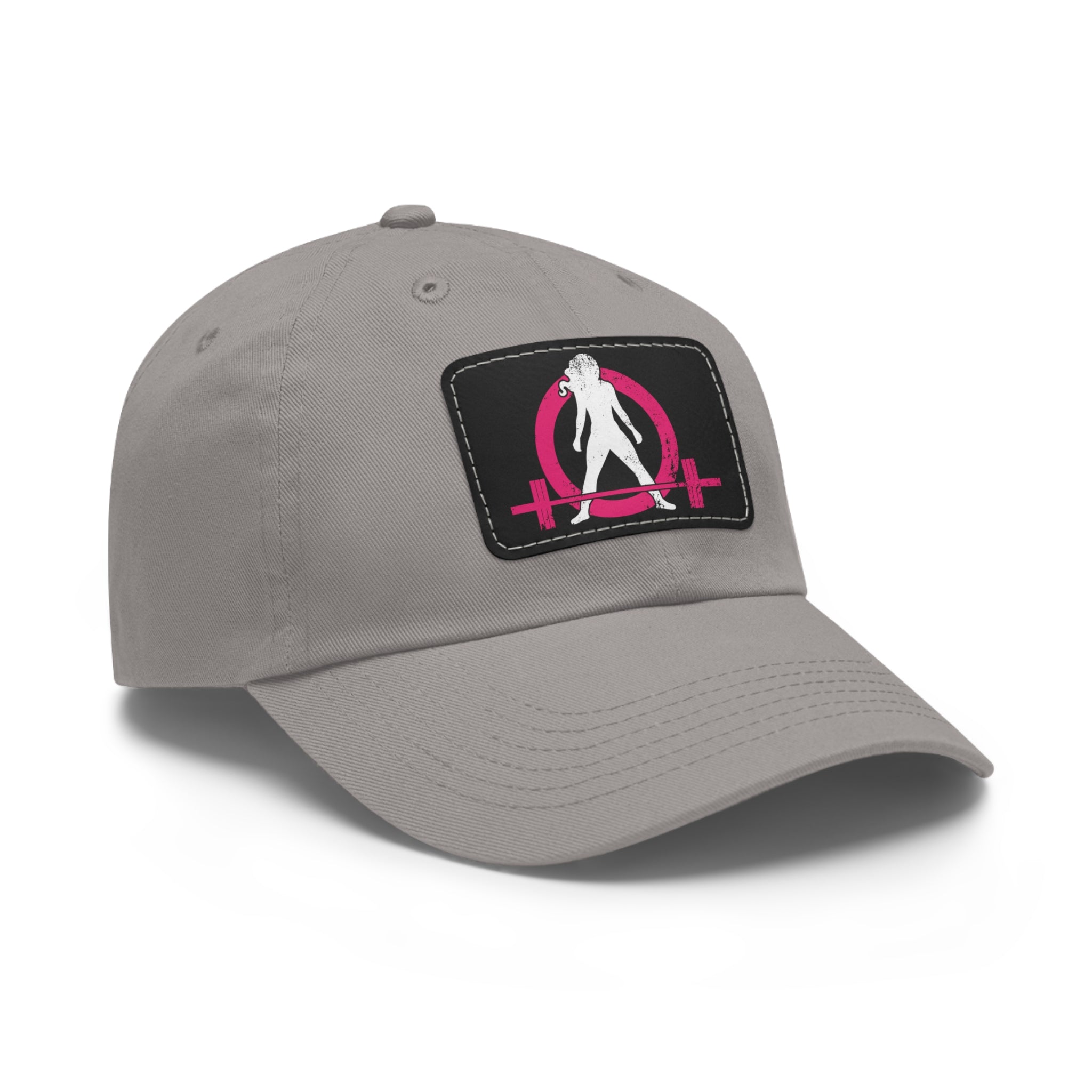 Distressed - Dad Hat with Leather Patch (Rectangle) - Color Font