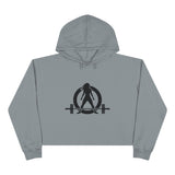Empowered Crop Hoodie – For Strong Women Who Lift - Black Classic Logo