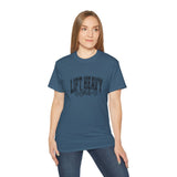 Lift Heavy Shit - Unisex Ultra Cotton Tee - Front Black Logo - Plain Back