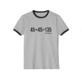 45 + 45 - Unisex Cotton Ringer T-Shirt - Black Logo Front