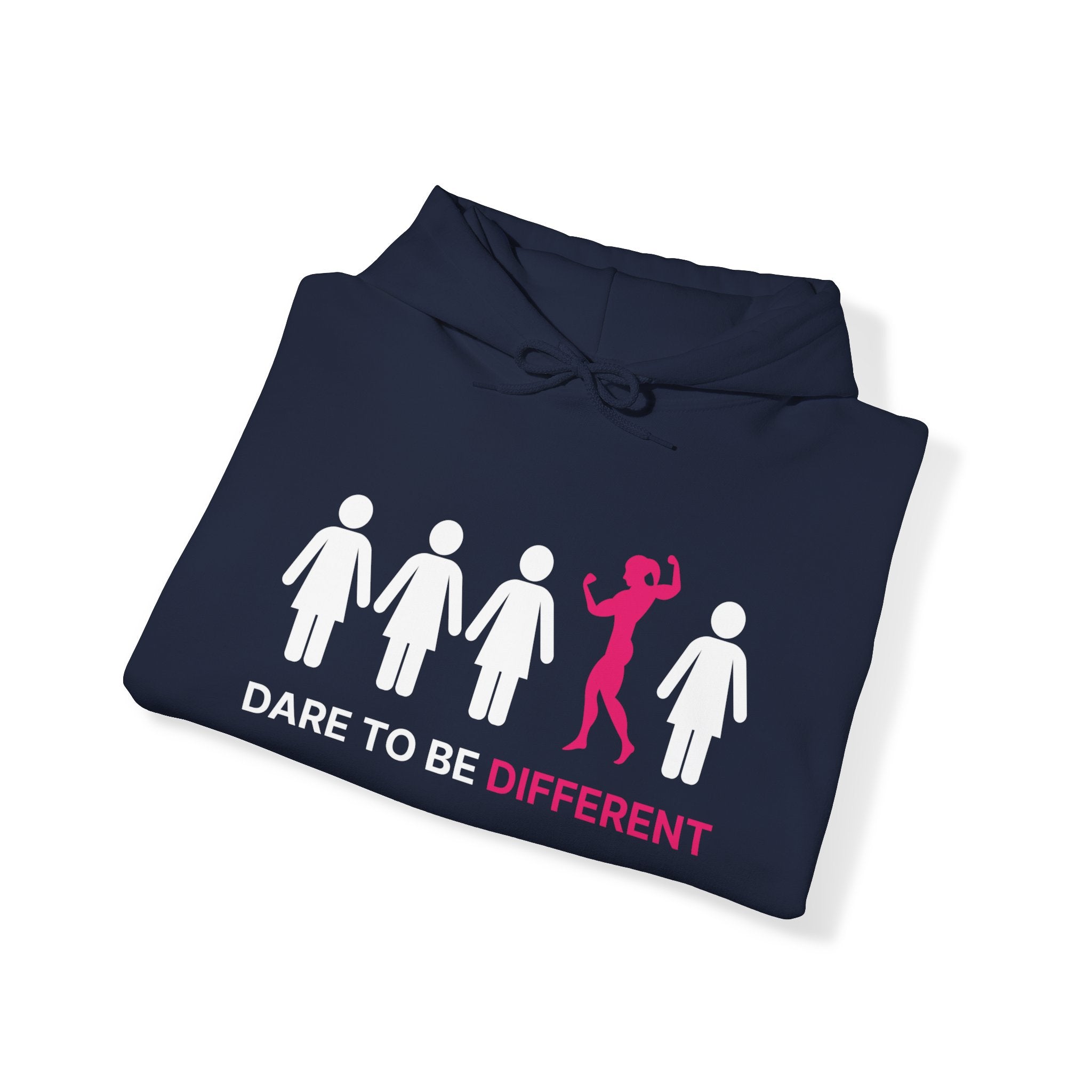 Dare To Be Different Flex - Unisex Heavy Blend Hooded Sweatshirt - White Print on Front & Back