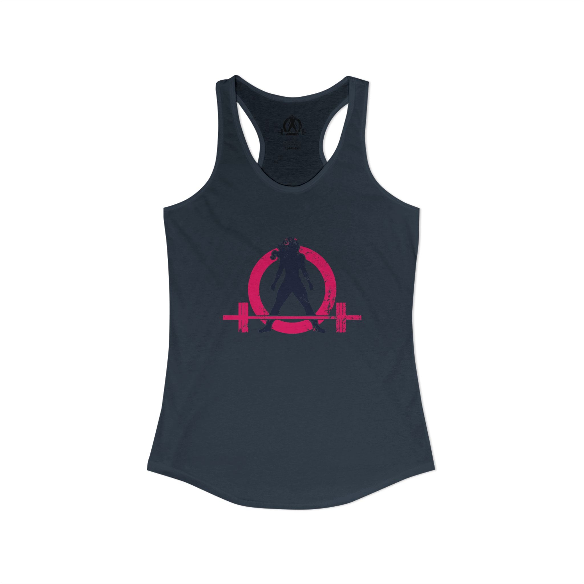 Distressed - Simple - Women's Ideal Racerback Tank - Color Inverted Logo Front - Plain Back