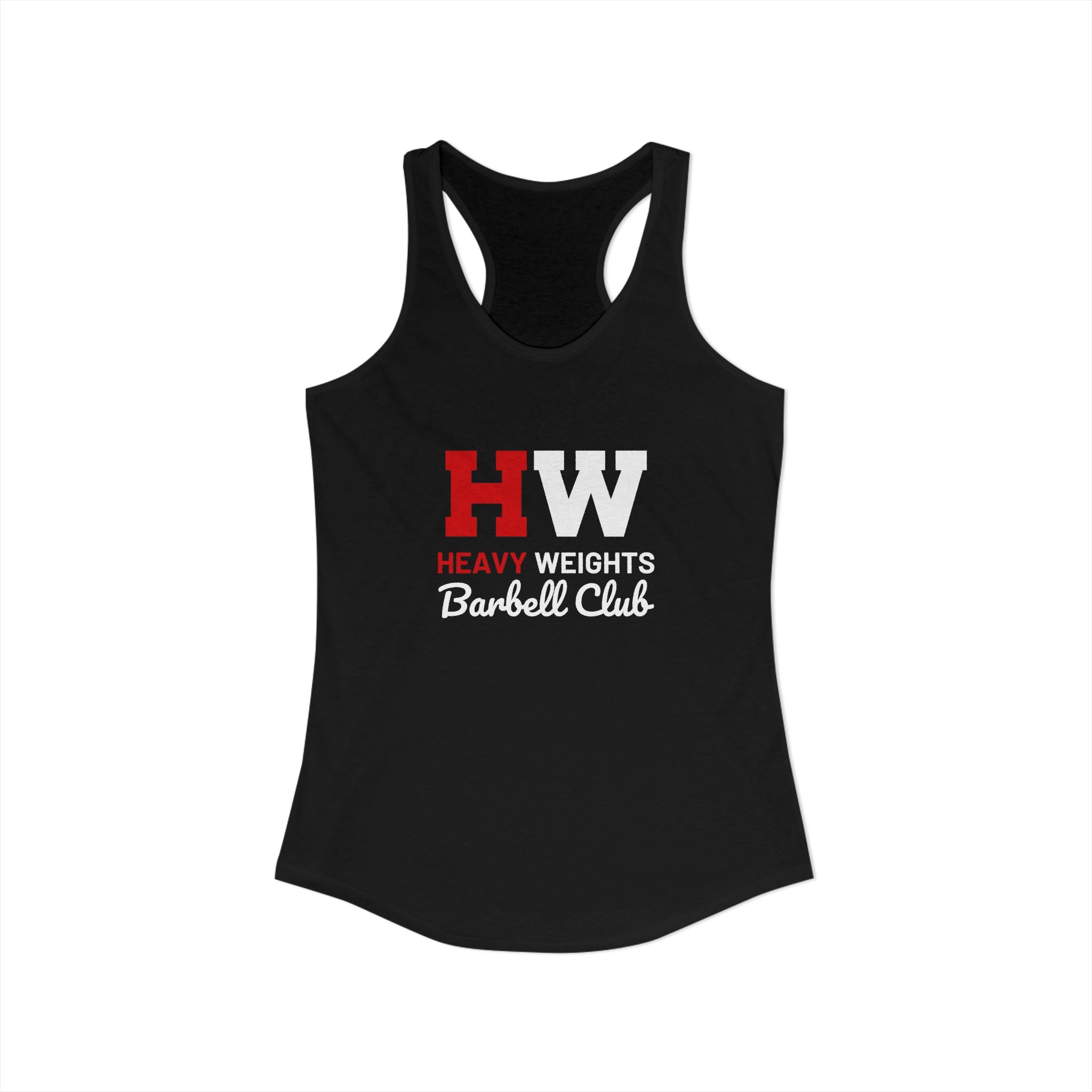 Heavy Weights Barbell Club - Women's Ideal Racerback Tank - Classic Logo - Plain Back