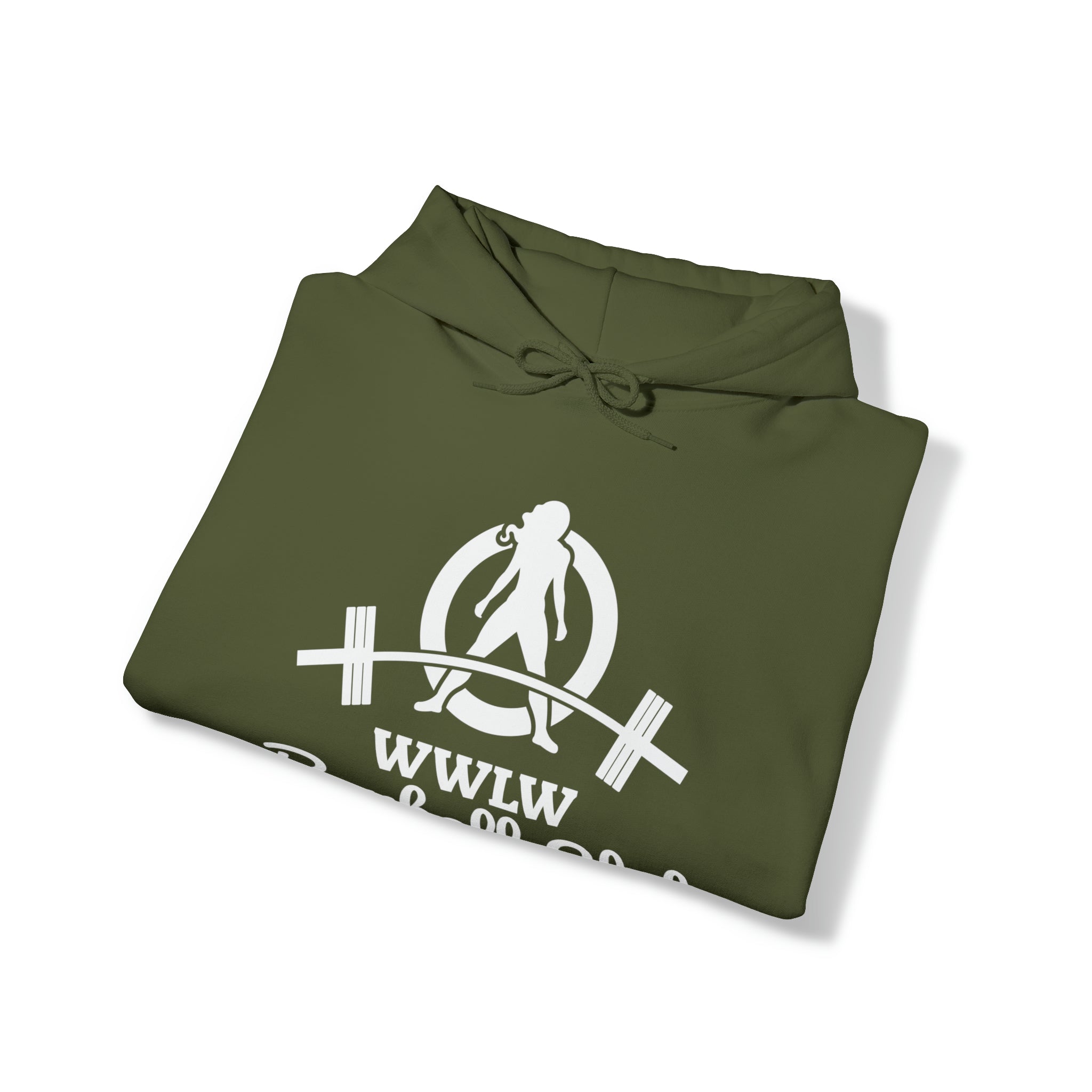 Barbell Club Classic Logo White - Unisex Heavy Blend Hooded Sweatshirt (BEST SELLER)