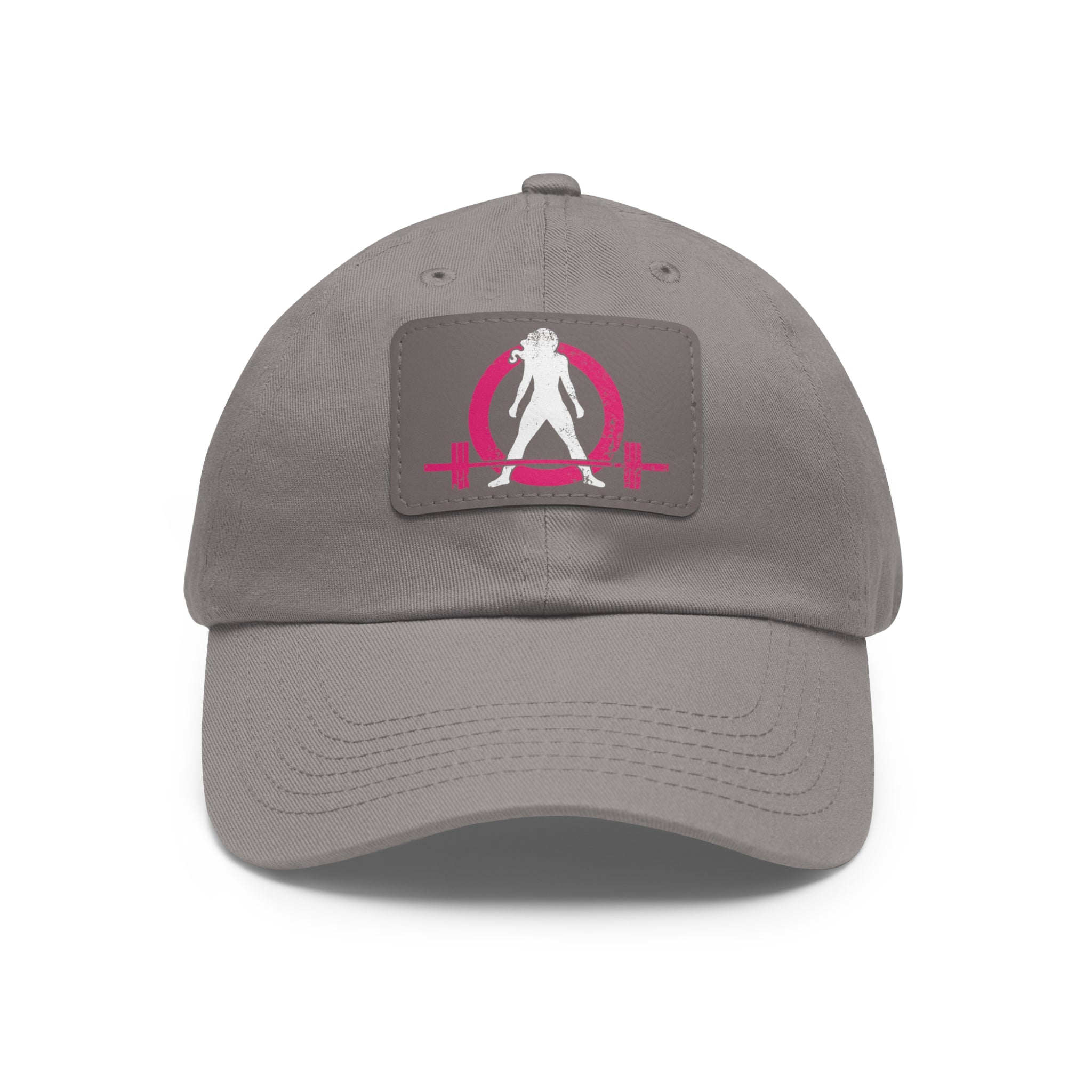 Distressed - Dad Hat with Leather Patch (Rectangle) - Color Font