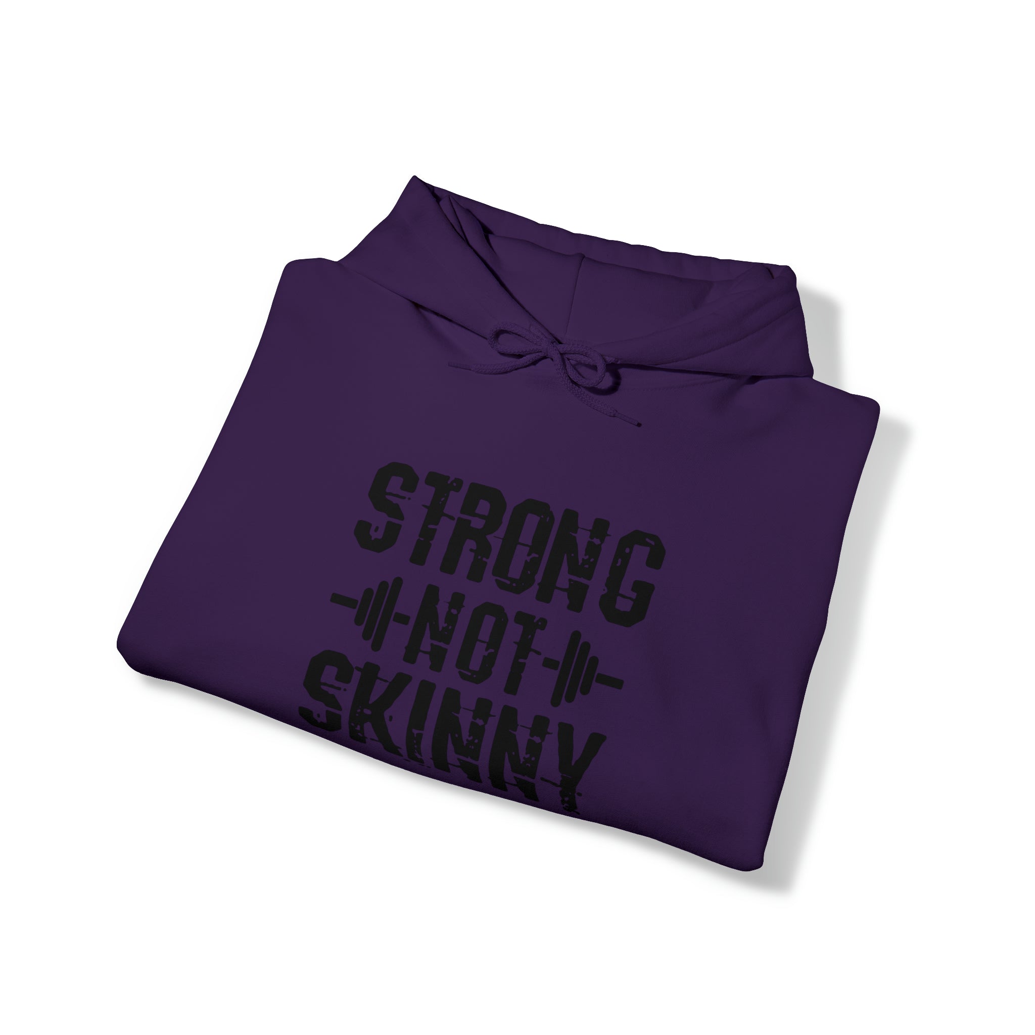 Strong Not Skinny - Unisex Heavy Blend Hooded Sweatshirt - Black Front Logo