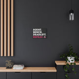 Squat. Bench. Deadlift. Repeat. - Fitness Motivational Canvas Art