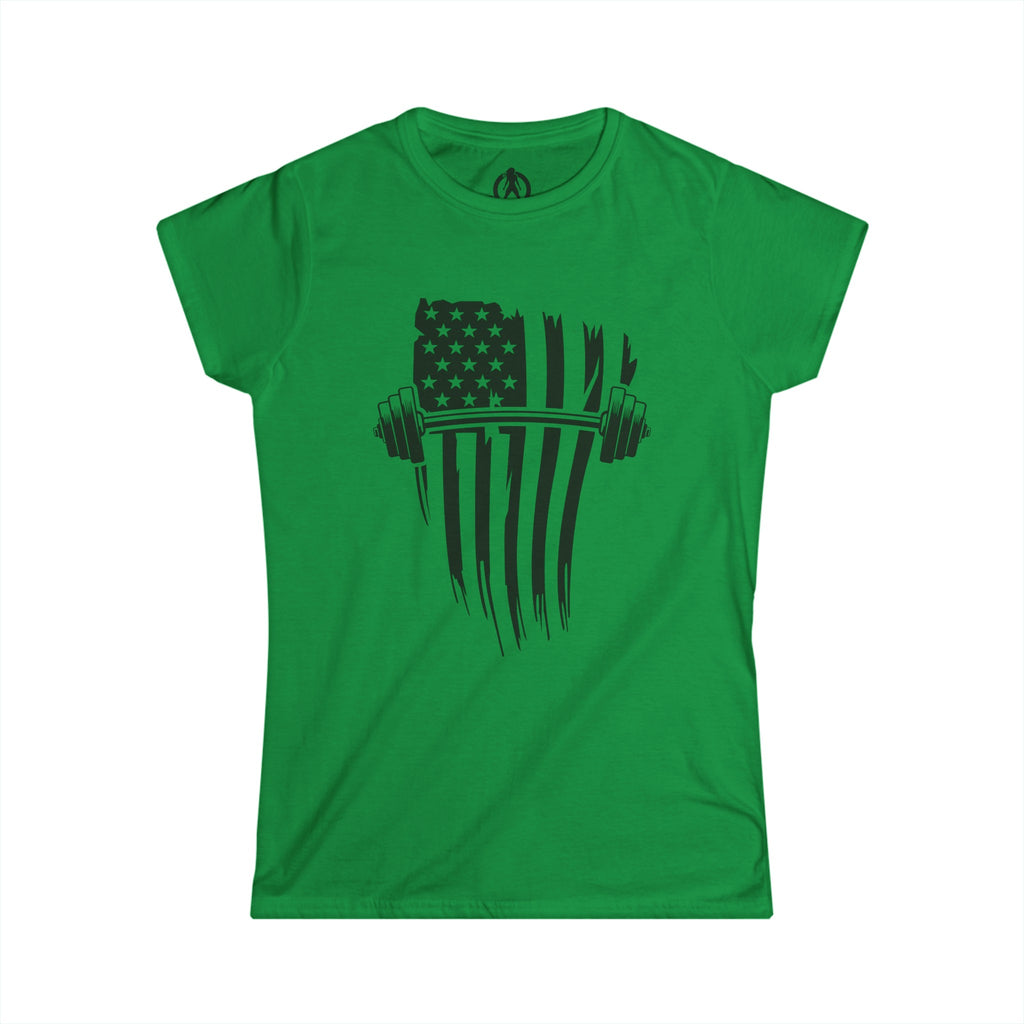 USA Barbell - Women's Softstyle Tee - Black Front Logo