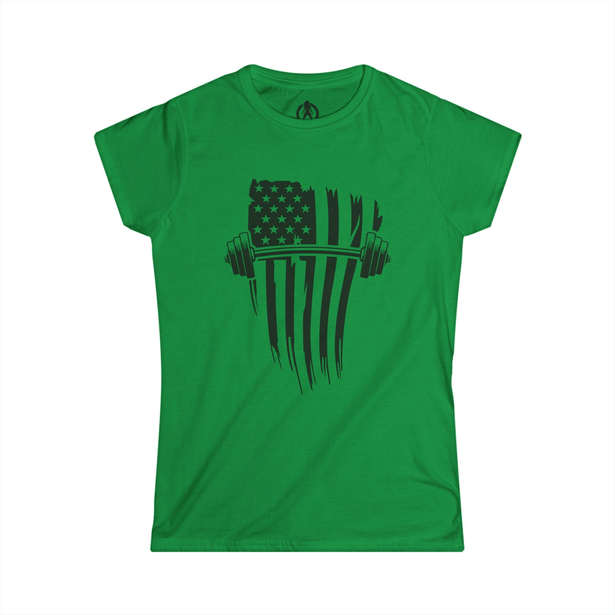 USA Barbell - Women's Softstyle Tee - Black Front Logo
