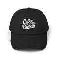 Coffee & Barbells - Unisex Distressed Cap - White Logo