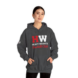 Heavy Weights Barbell Club  - Unisex Heavy Blend Hooded Sweatshirt  - Black Print Front/Back/Arm