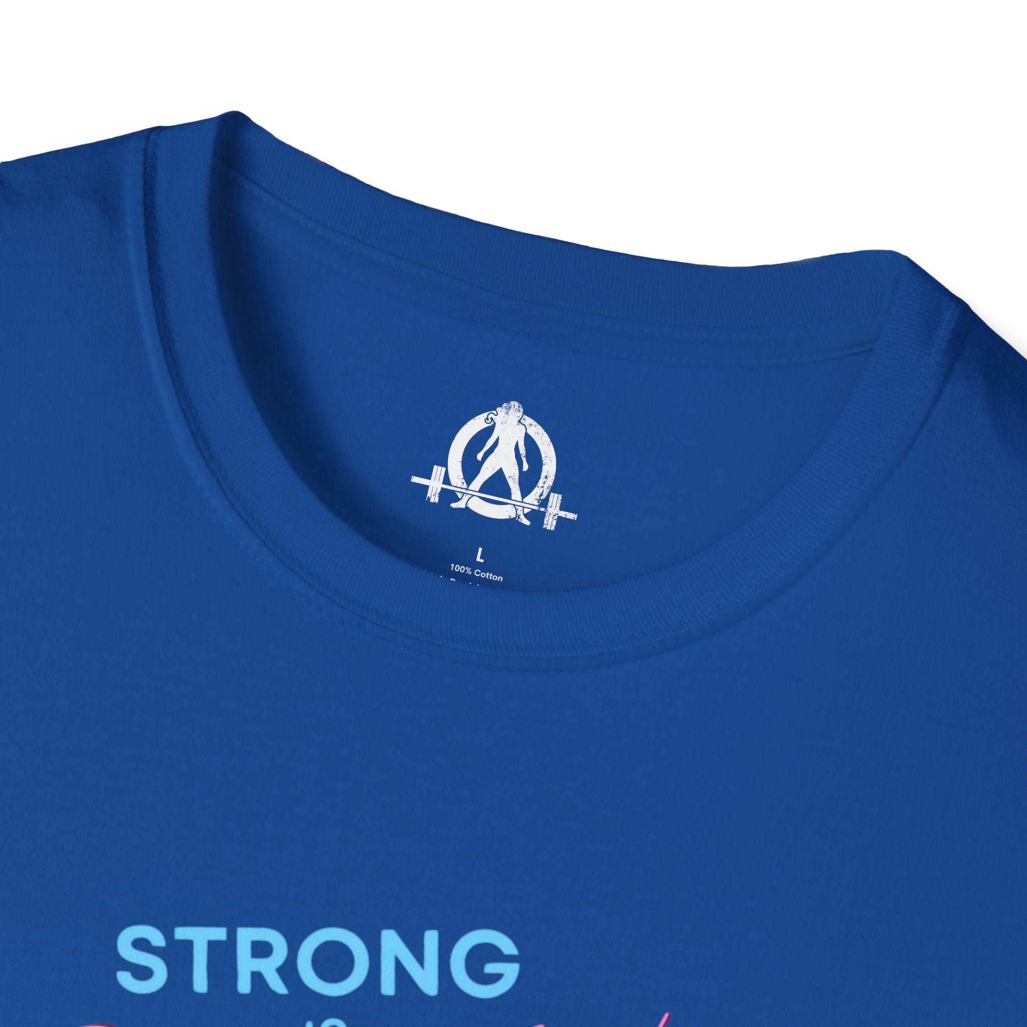 Strong Is Beautiful - Comic - Unisex Softstyle T-Shirt - White Print on Front Plain Back
