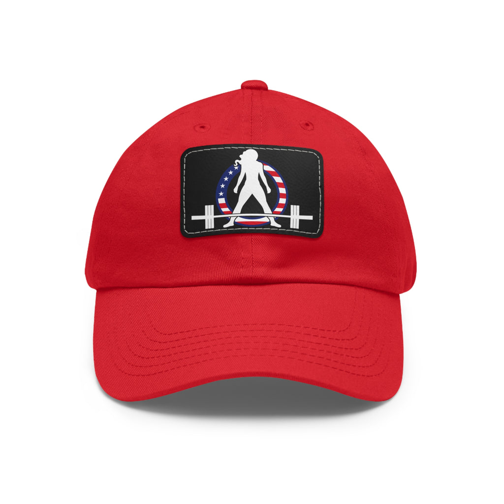 Dad Hat with Leather Patch (Rectangle) - USA Dark Logo