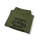 Lift Weights & Hang Out With My Dog  - Dark Logo  - Unisex Heavy Blend Hooded Sweatshirt