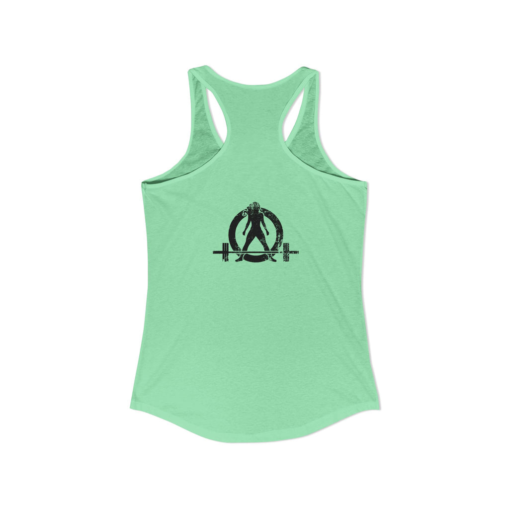 Lift Heavy Swing Fast - Women's Ideal Racerback Tank - Black Logo Front & Back