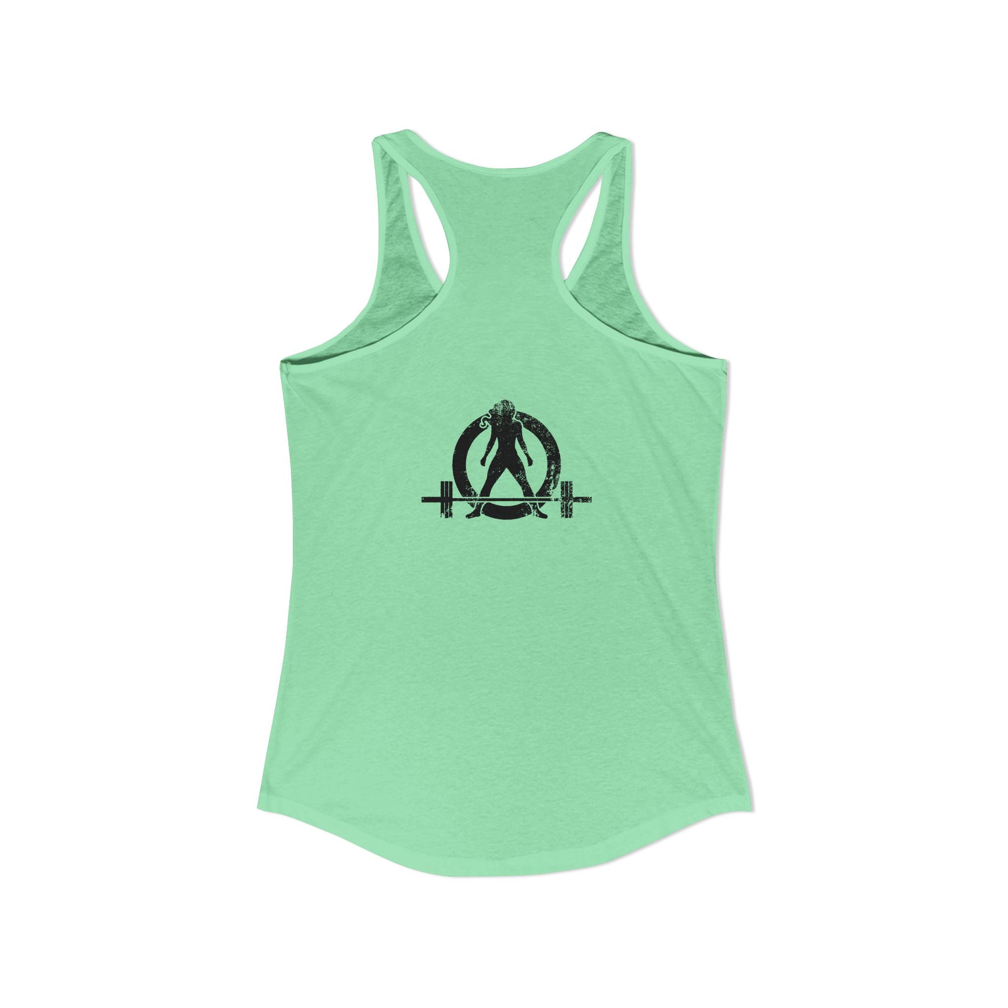 Lift Heavy Swing Fast - Women's Ideal Racerback Tank - Black Logo Front & Back