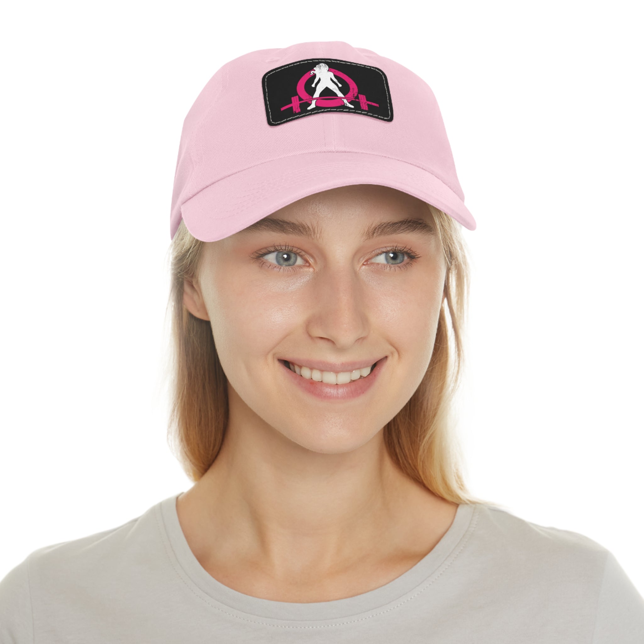 Distressed - Dad Hat with Leather Patch (Rectangle) - Color Font