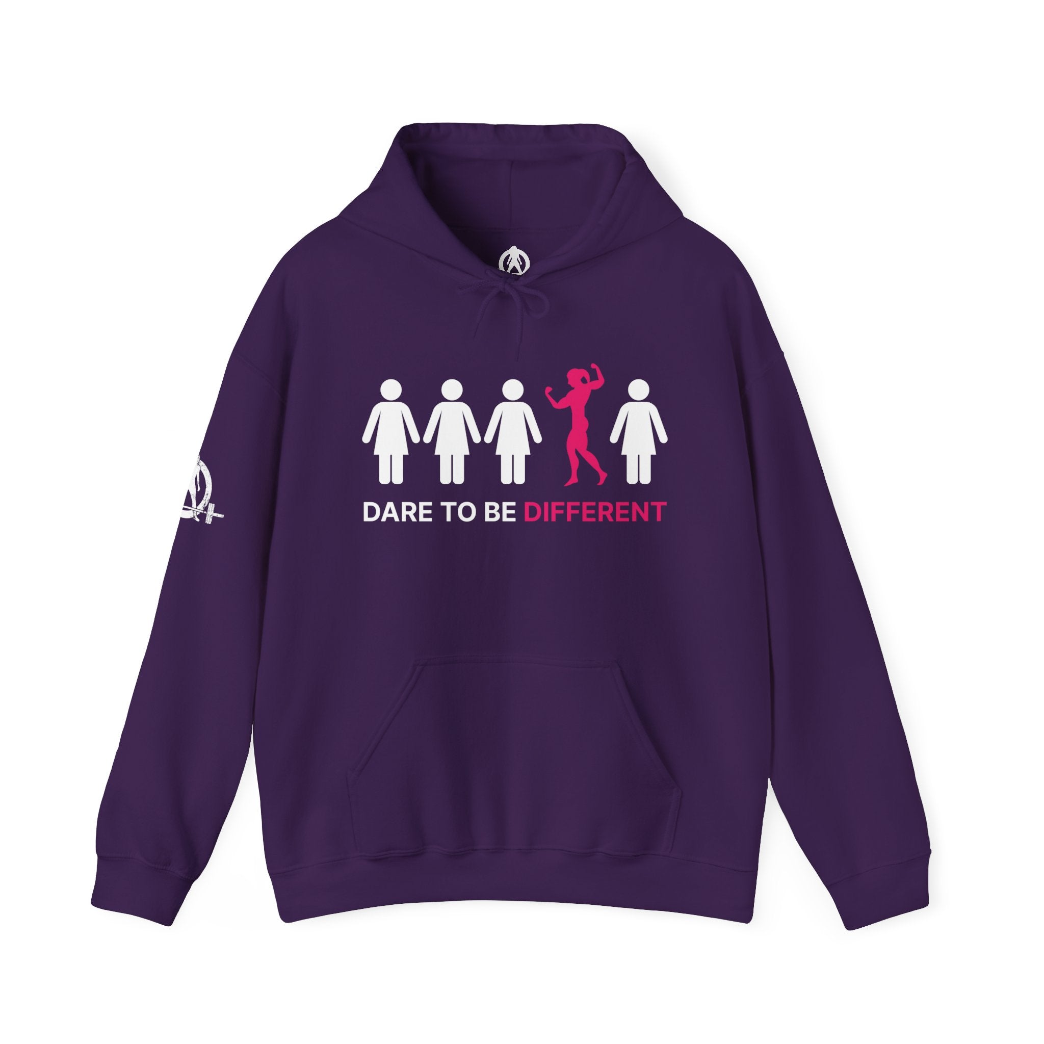Dare To Be Different Flex - Unisex Heavy Blend Hooded Sweatshirt - White Print on Front & Back