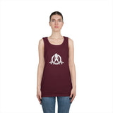 Unisex Heavy Cotton Tank Top -  White Logo - Kick Your Ass