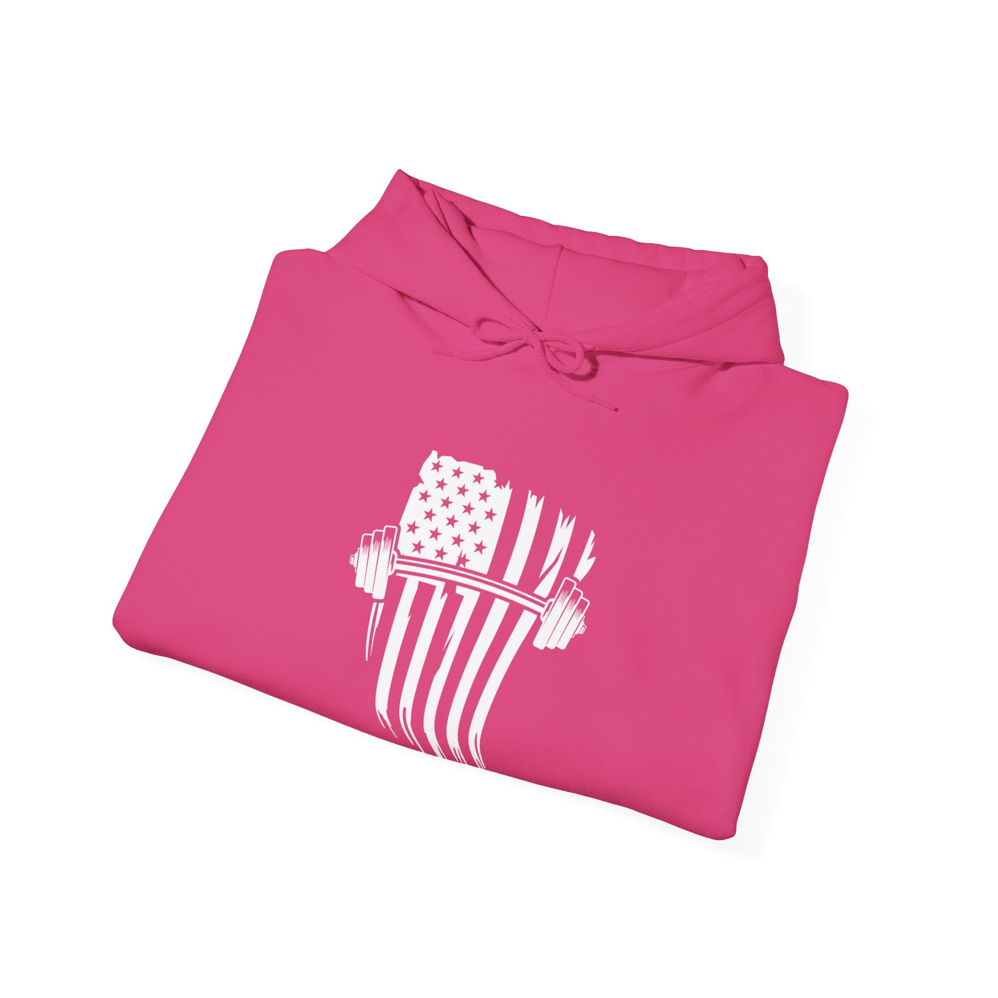USA Barbell - Unisex Heavy Blend Hooded Sweatshirt  - Front White Logo