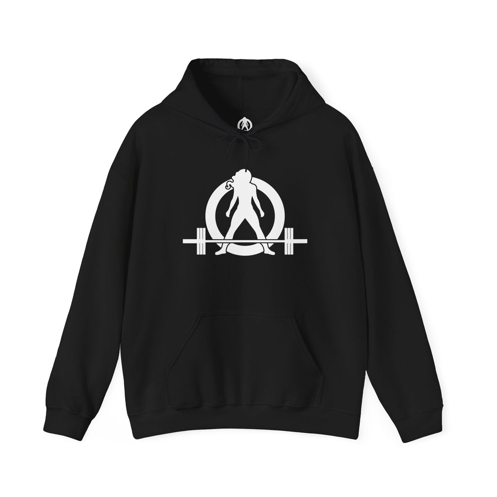Cardio = Lift Weights Faster - Unisex Heavy Blend Hooded Sweatshirt - White Print on Front & Back