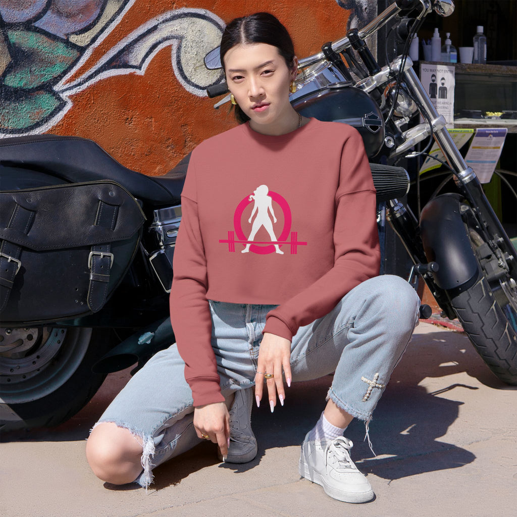 Women's Cropped Sweatshirt - Classic Logo - Plain Back
