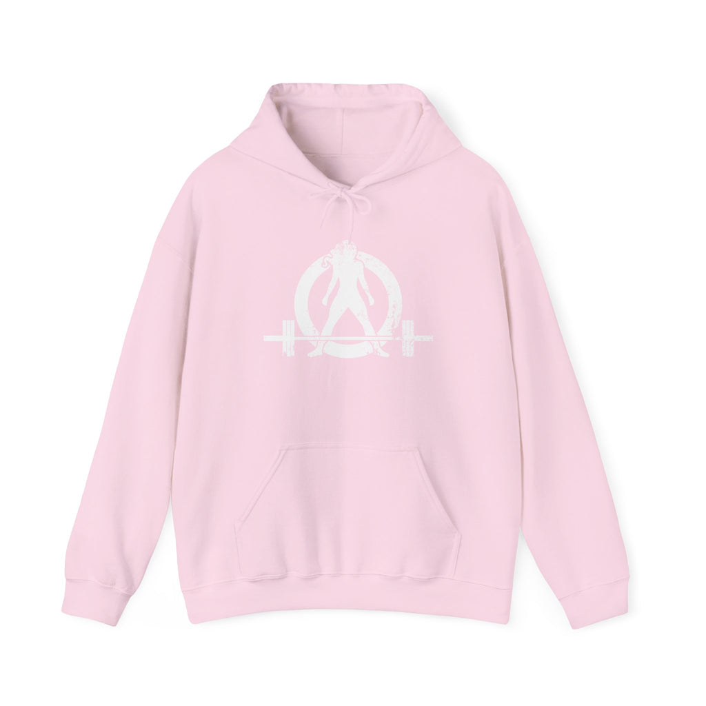 Strong Not Skinny - Unisex Heavy Blend Hooded Sweatshirt - White Distressed Logo