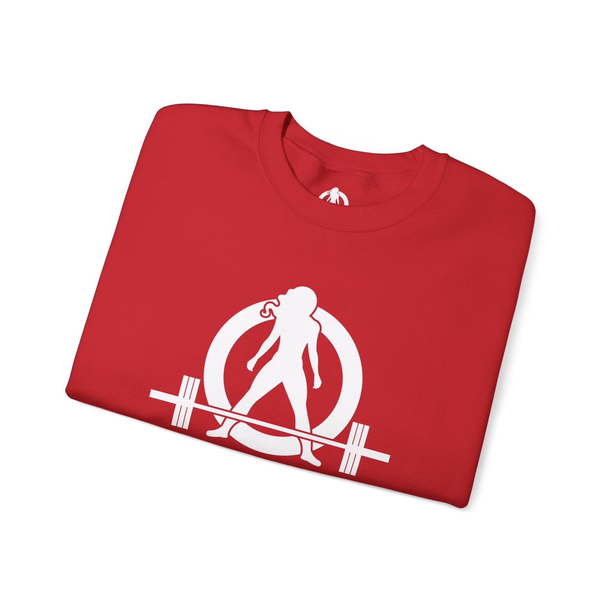 Workout To Burn Off The Crazy - Unisex Heavy Blend™ Crewneck Sweatshirt - Front White Logo - Front & Back Print