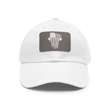 USA Barbell - Dad Hat with Leather Patch (Rectangle) - White Logo V2