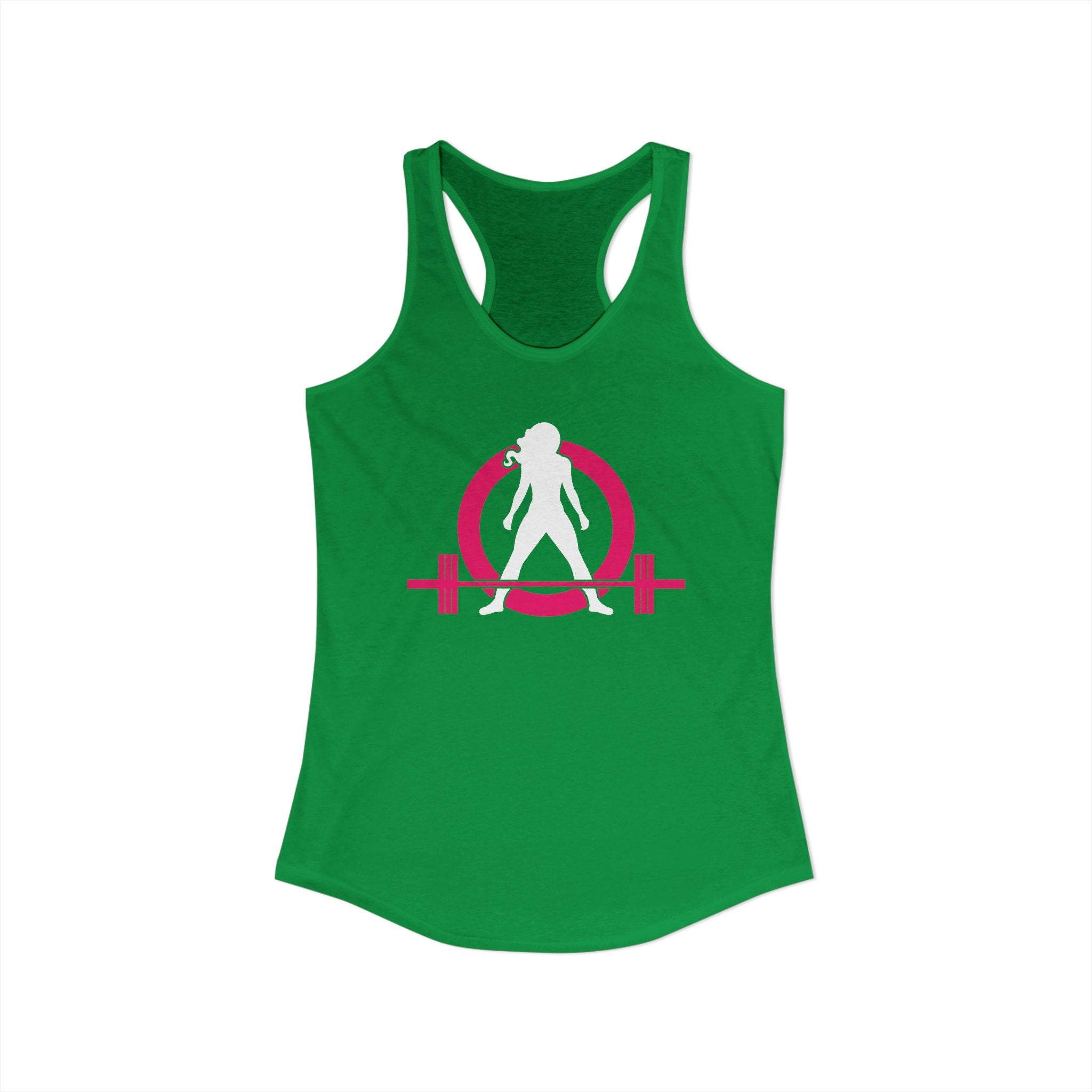 Classic Logo Racer Back Tank Top (BEST SELLER) - Women's Ideal Racerback Tank - Classic Light Logo - Plain Back