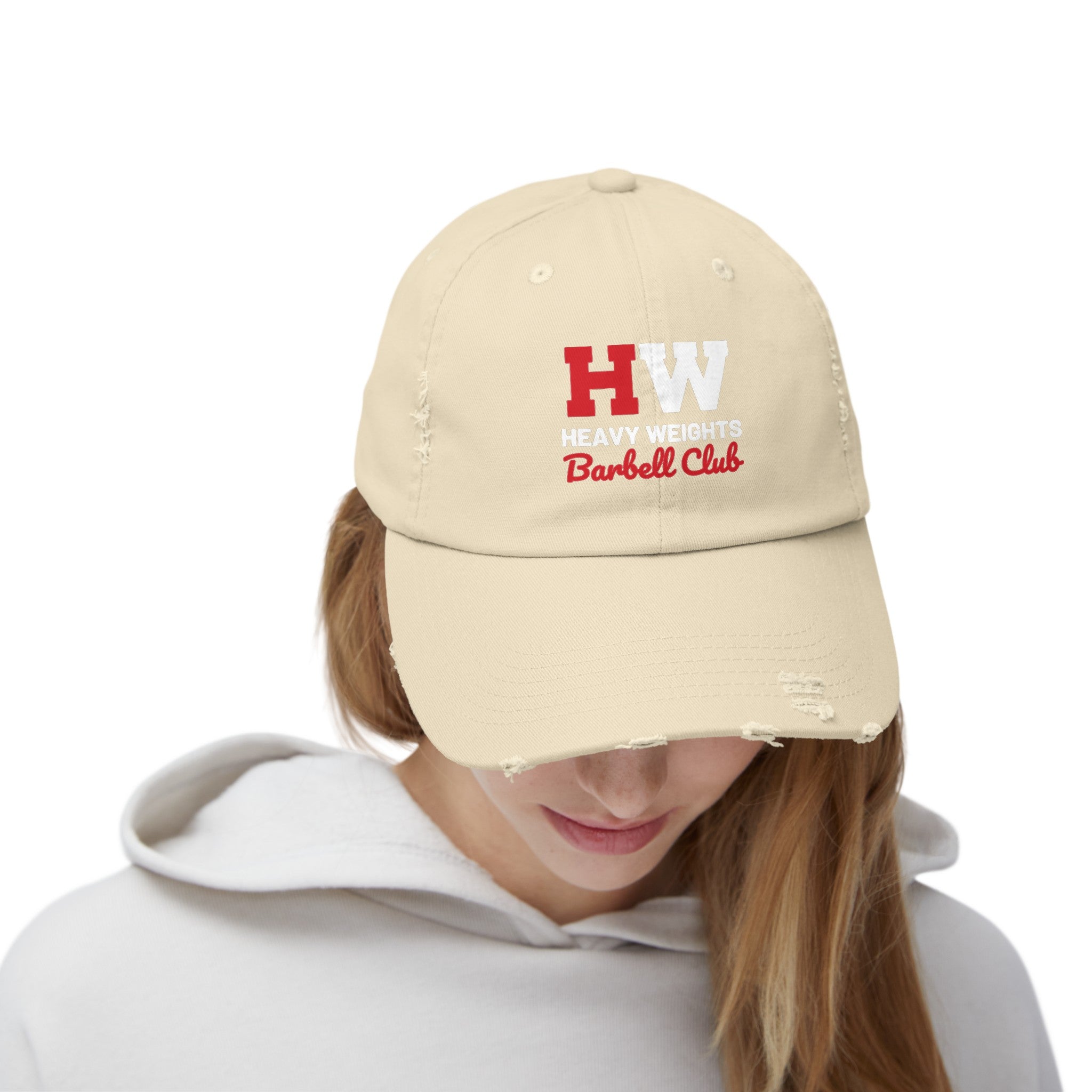Heavy Weights Barbell Club - Unisex Distressed Cap - Classic Color Logo