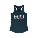 Dare To Be Different - Deadlift - Women's Ideal Racerback Tank - Front Logo and Small Back Logo