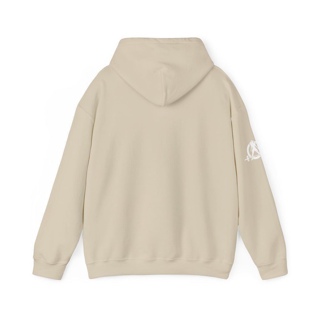 Cardio = Lift Weights Faster - Unisex Heavy Blend Hooded Sweatshirt - White Print on Front