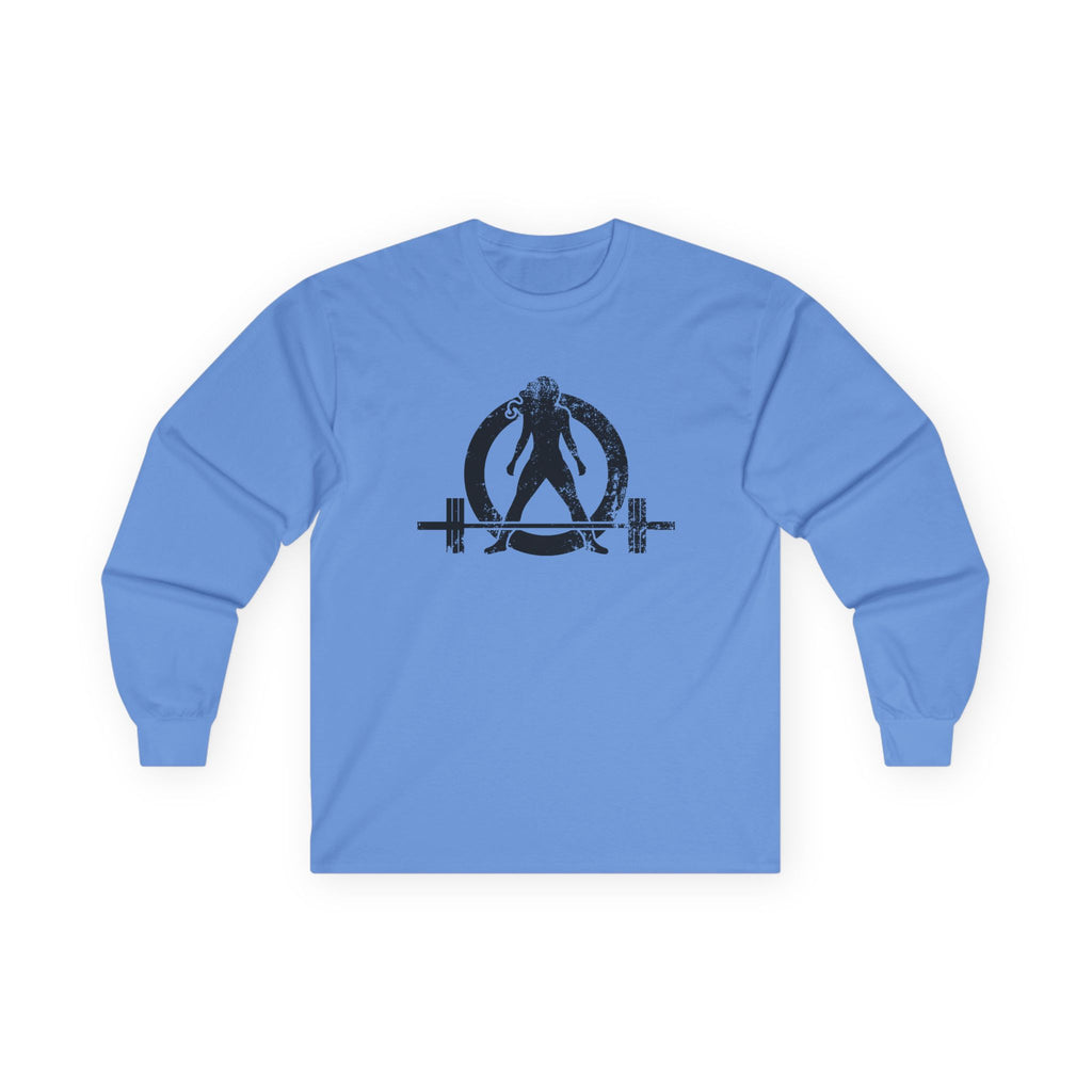 Lift Heavy Run Fast - Ultra Cotton Long Sleeve Tee - Black Logo Front & Back
