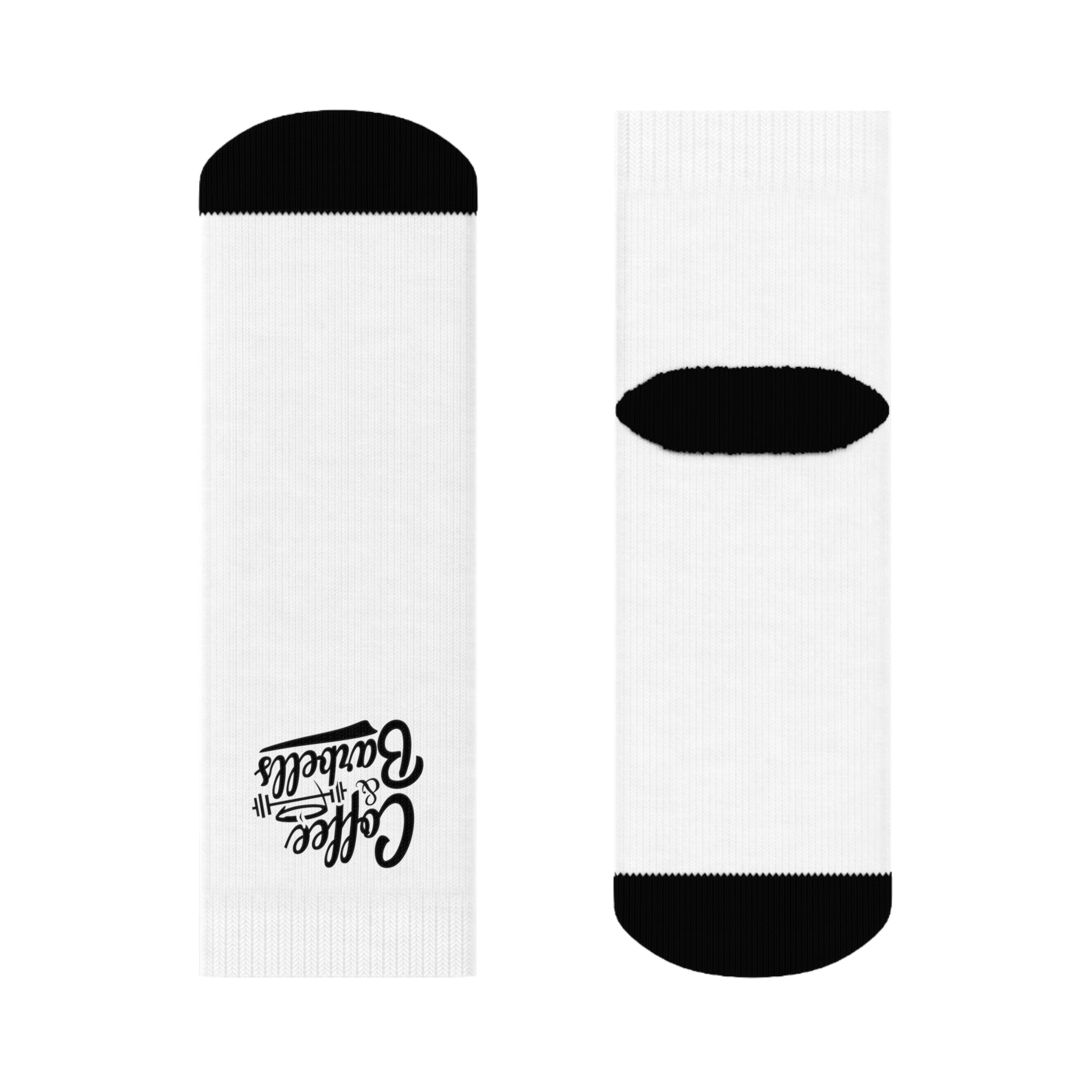 Coffee & Barbells - Socks - White with Black Logo