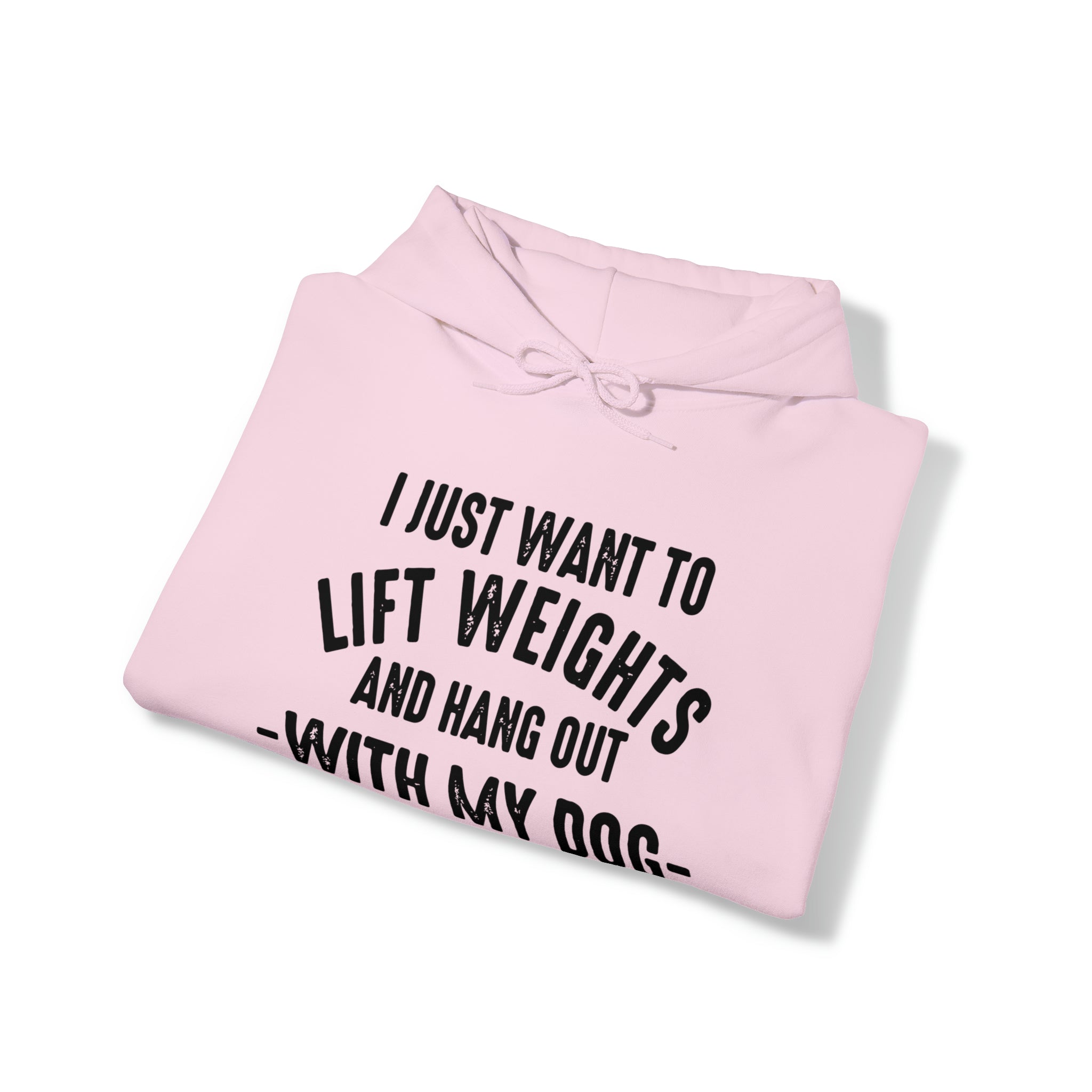 Lift Weights & Hang Out With My Dog  - Dark Logo  - Unisex Heavy Blend Hooded Sweatshirt