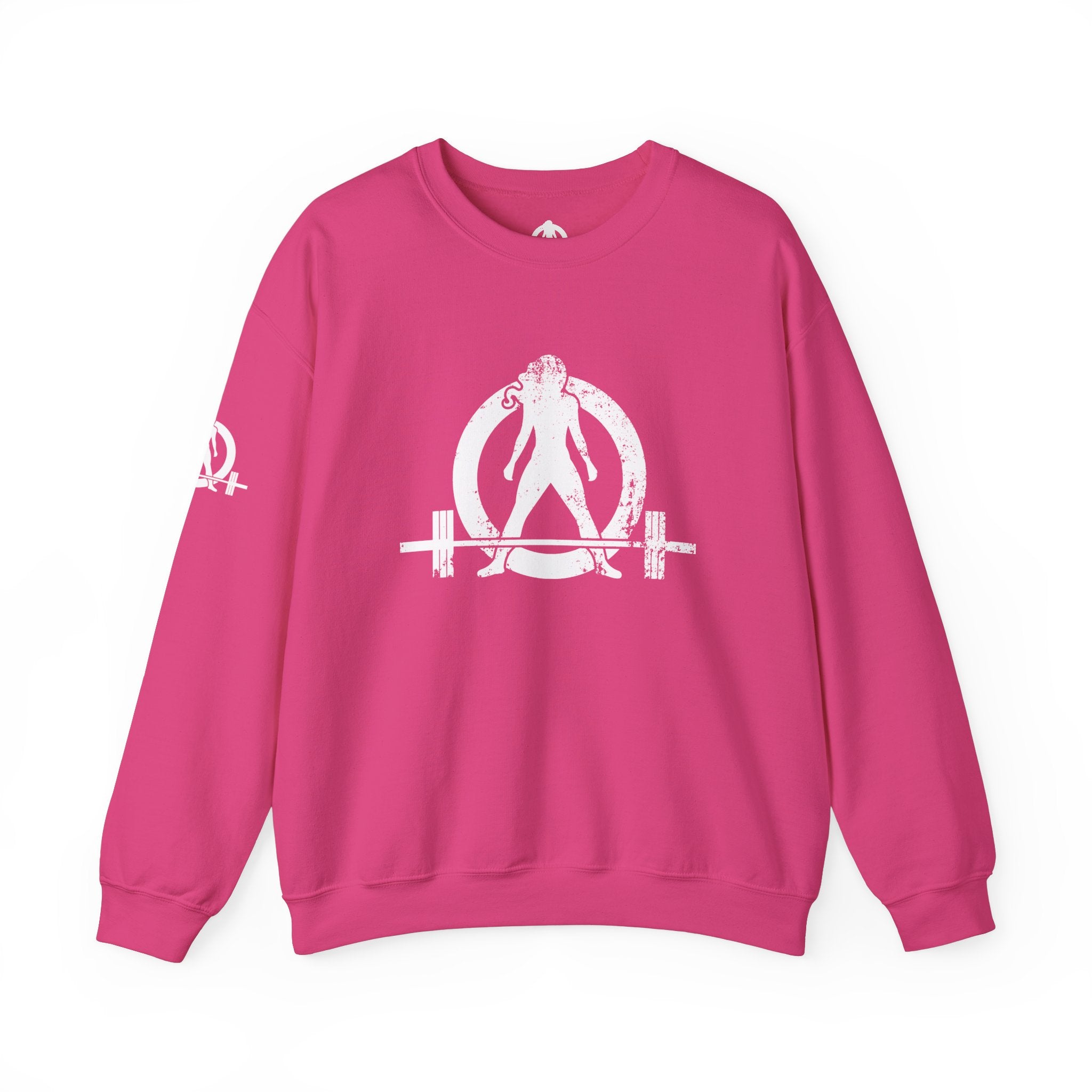 Kick Your Ass - Unisex Heavy Blend™ Crewneck Sweatshirt - Distressed Logo - Plain Back